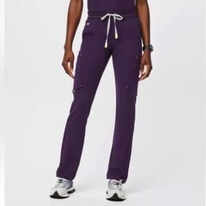 Figs Soeng Slim Straight Leg Scrub Pants in Purple Jam Size XXS NWOT